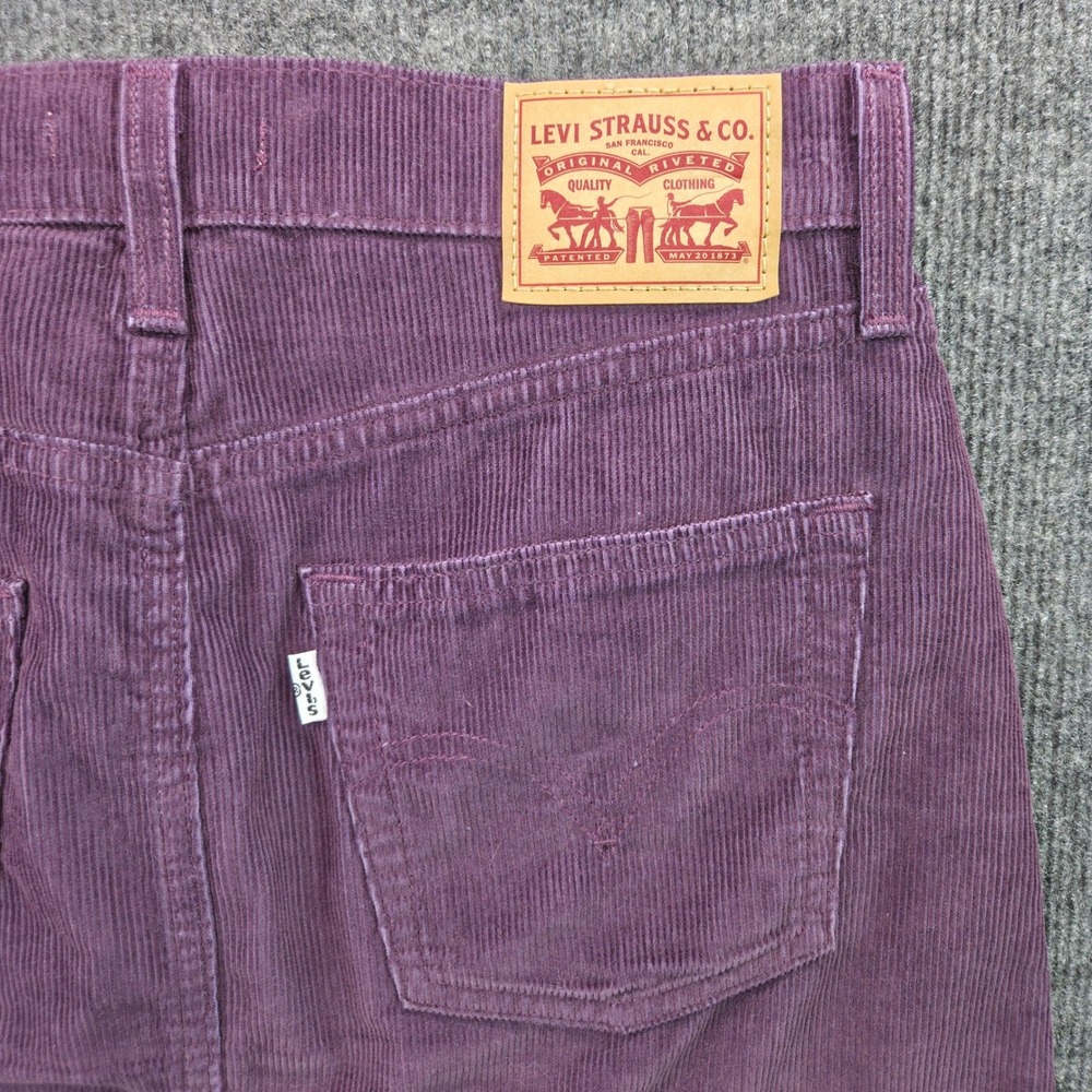 Levis Icon Skirt Womens 27 Purple Corduroy Mini Button Fly High Waist Y2K Indie